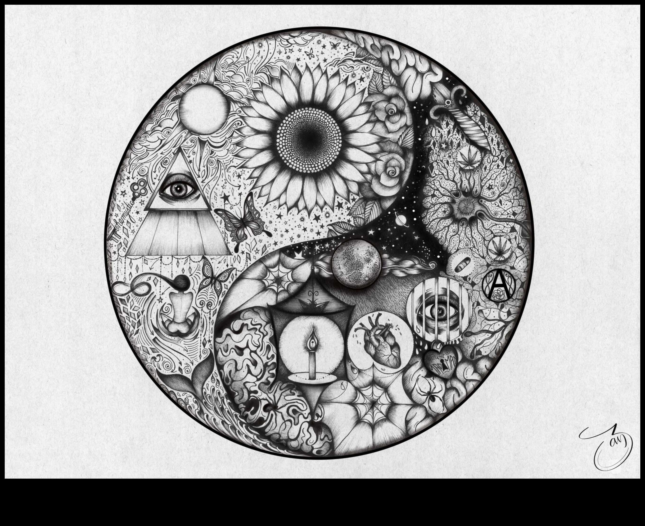 Melnbaltā harmonija: līdzsvara sasniegšana tintes mākslā