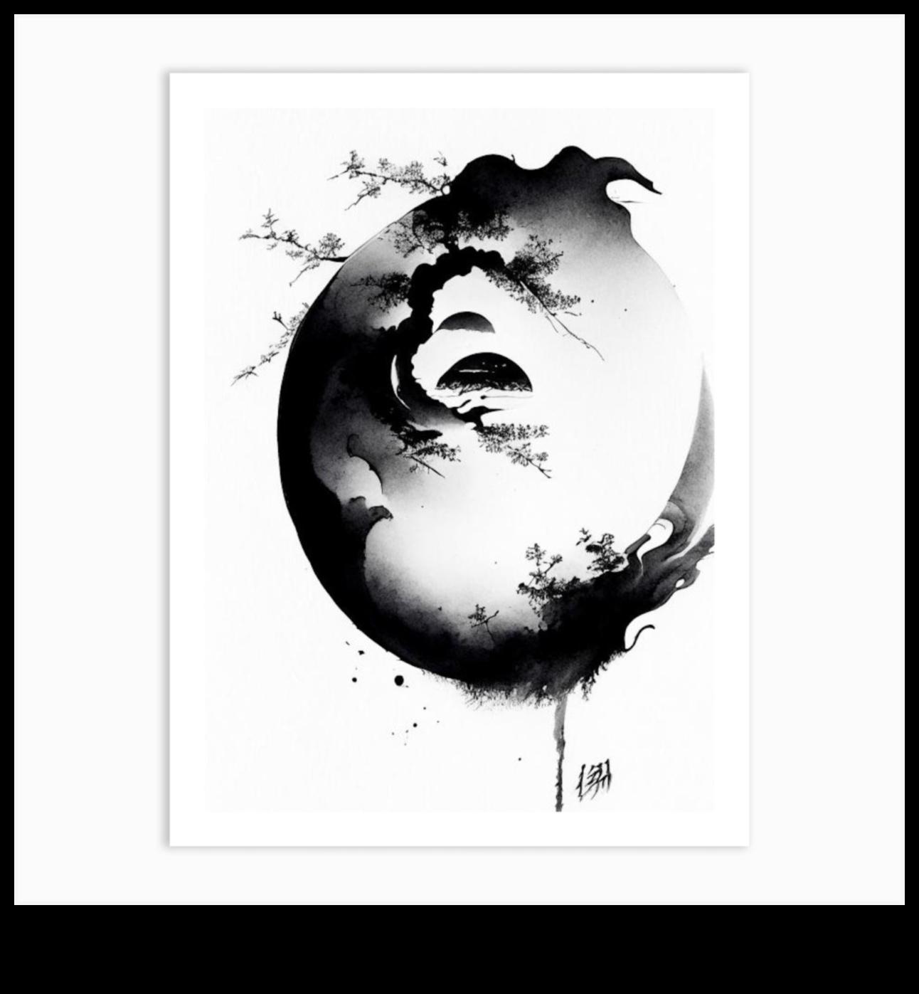 Melnbaltā harmonija: līdzsvara sasniegšana tintes mākslā