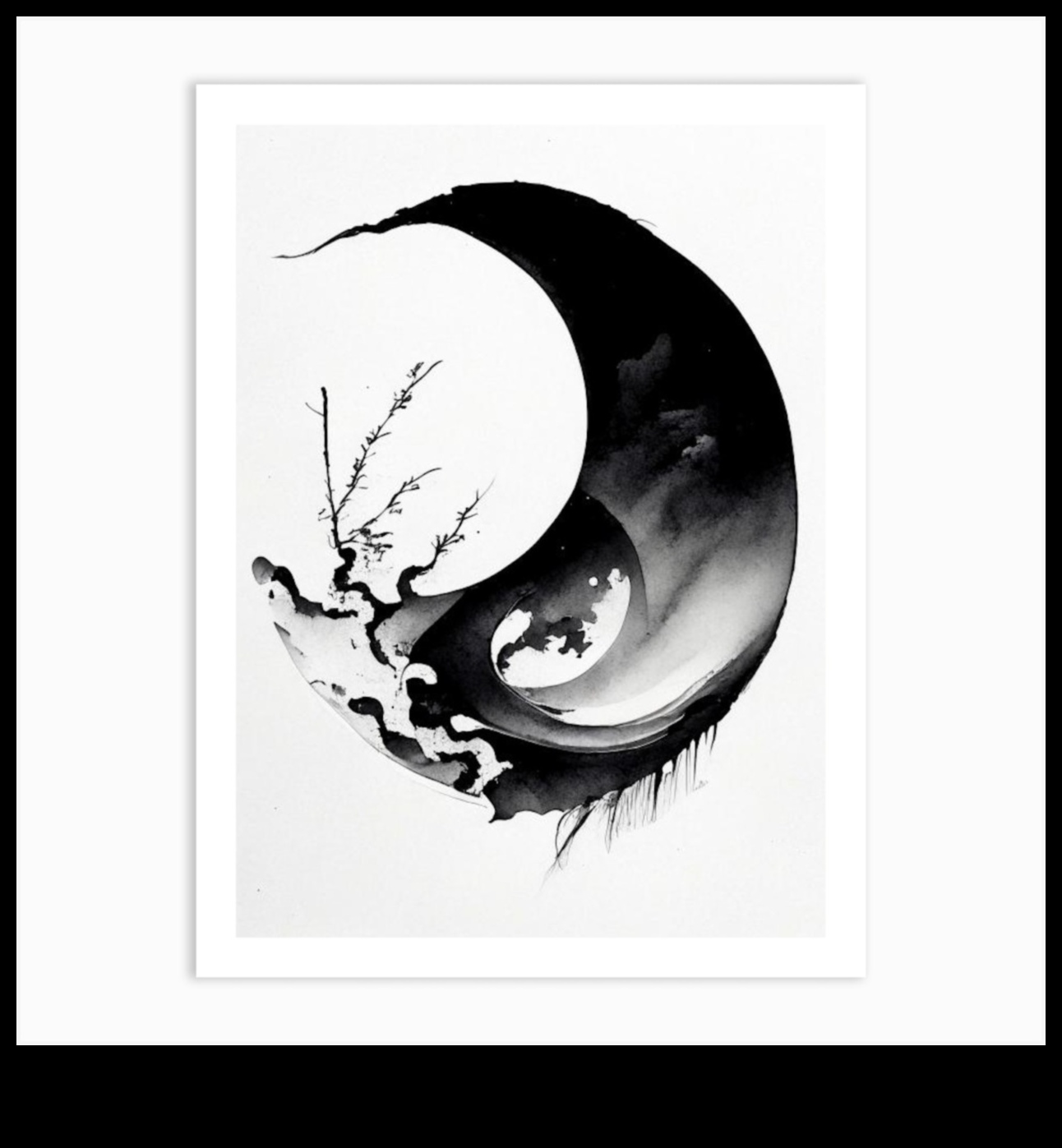 Melnbaltā harmonija: līdzsvara sasniegšana tintes mākslā