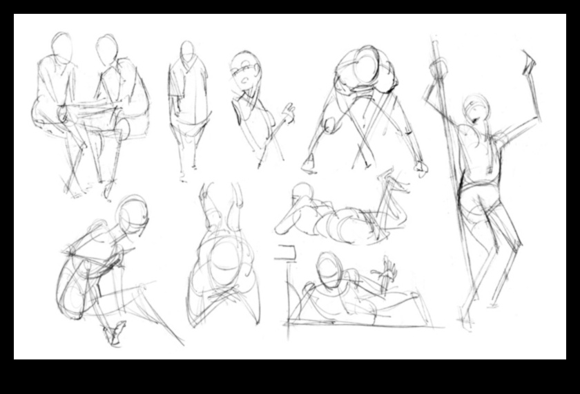 Žestu skicēšana: enerģijas tveršana dzīves zīmējumos