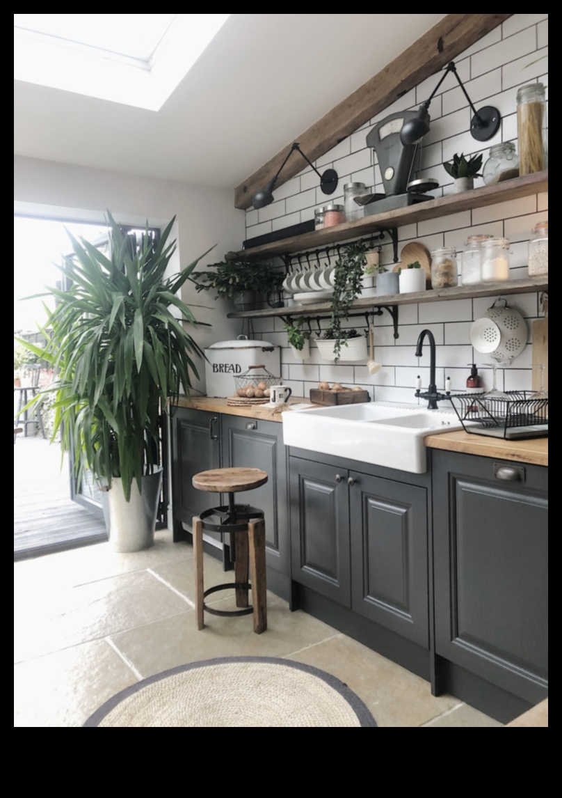 Industriāli elegantas virtuves dekoru idejas ar atvērtiem plauktiem
